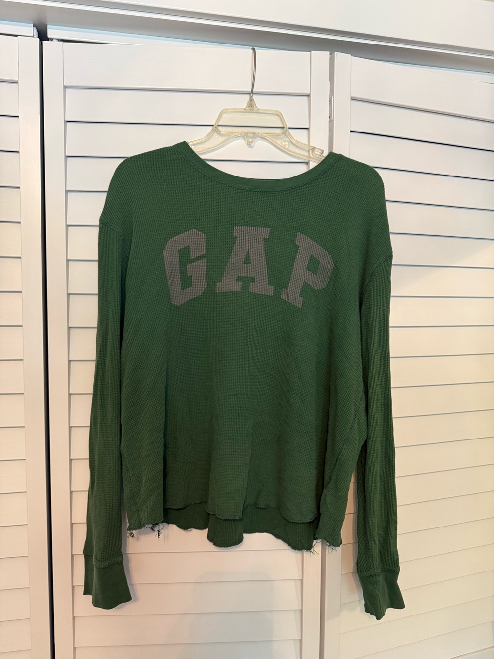 GAP Green Waffle Knit Logo Top
